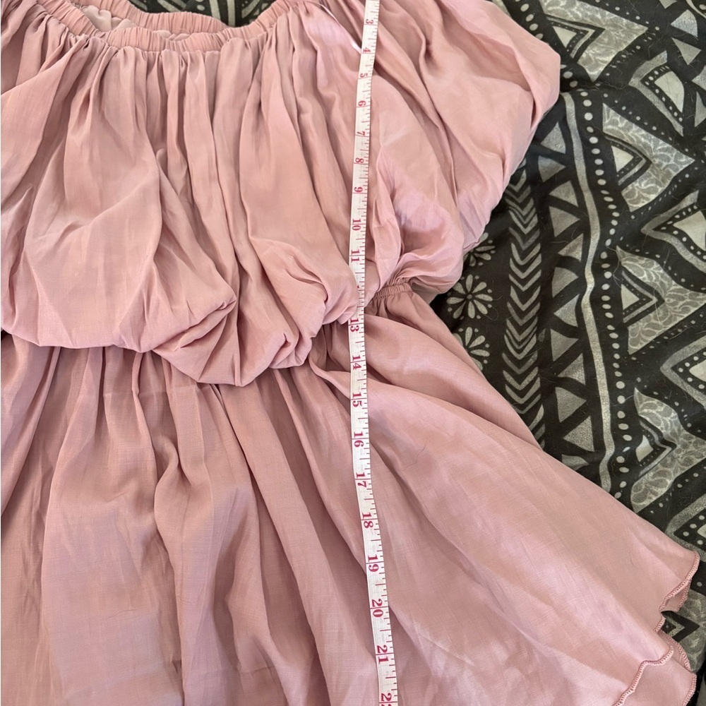 Bluivy Pink Puff Sleeve Ruched Blouse women’s size small. - Picture 7 of 7